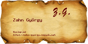Zahn György névjegykártya